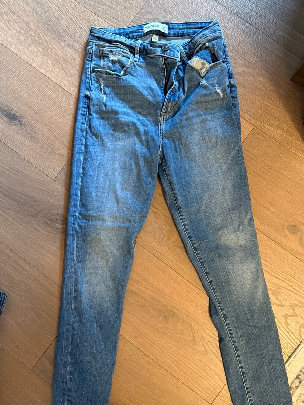 Abercrombie & Fitch Light Blue Distressed Skinny Jeans